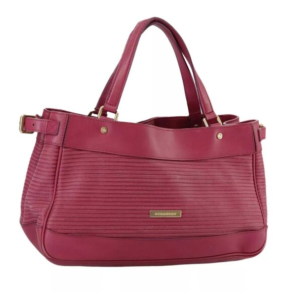 BURBERRY Blue Label Hand Bag Leather Pink Gold - Picture 1 of 15